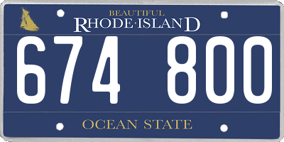 RI license plate 674800