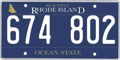 RI license plate 674802