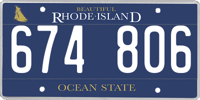 RI license plate 674806
