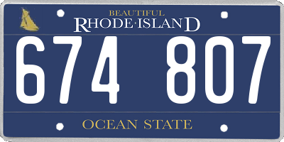 RI license plate 674807