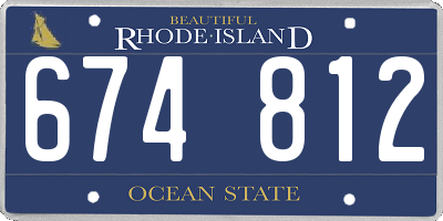 RI license plate 674812