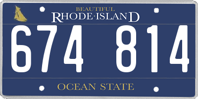 RI license plate 674814