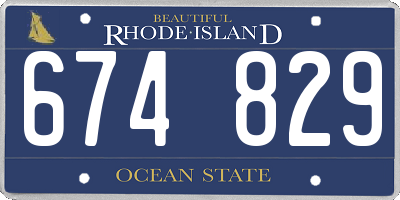 RI license plate 674829