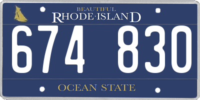 RI license plate 674830