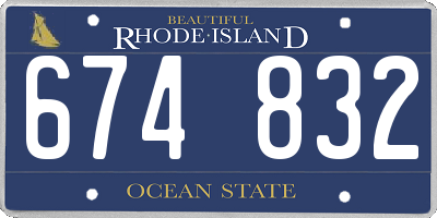 RI license plate 674832