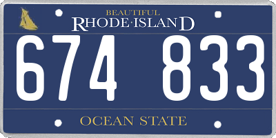 RI license plate 674833