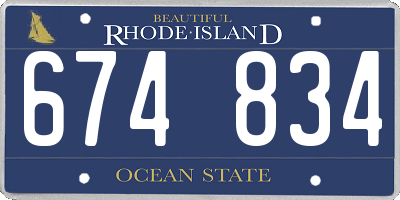 RI license plate 674834