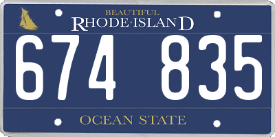RI license plate 674835