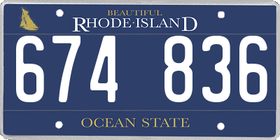RI license plate 674836