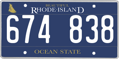 RI license plate 674838