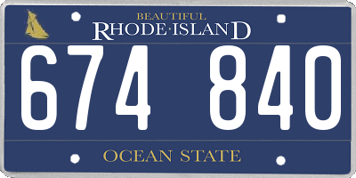 RI license plate 674840