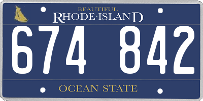 RI license plate 674842