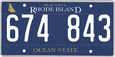 RI license plate 674843
