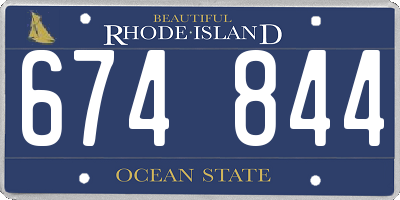 RI license plate 674844