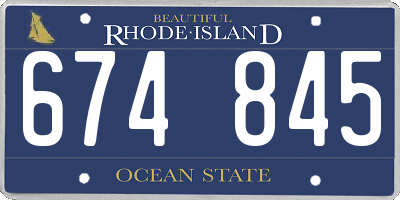 RI license plate 674845