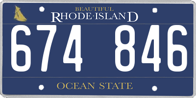 RI license plate 674846