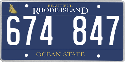 RI license plate 674847