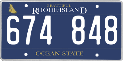 RI license plate 674848