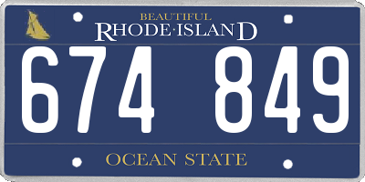 RI license plate 674849