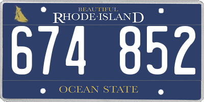 RI license plate 674852