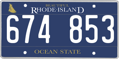 RI license plate 674853
