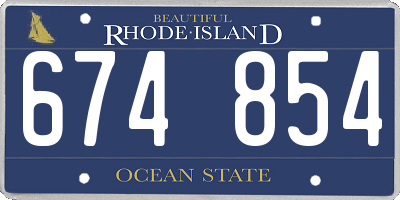 RI license plate 674854
