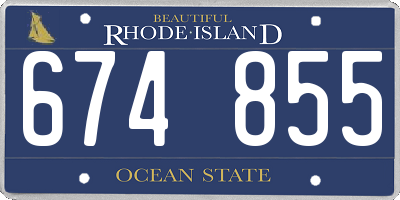 RI license plate 674855