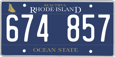 RI license plate 674857