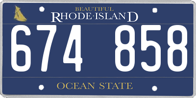 RI license plate 674858