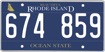 RI license plate 674859