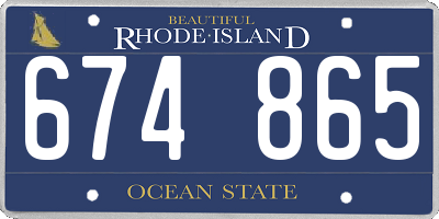 RI license plate 674865