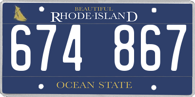 RI license plate 674867