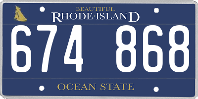 RI license plate 674868
