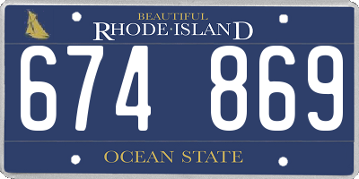 RI license plate 674869
