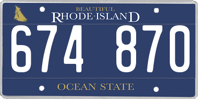 RI license plate 674870