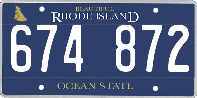 RI license plate 674872