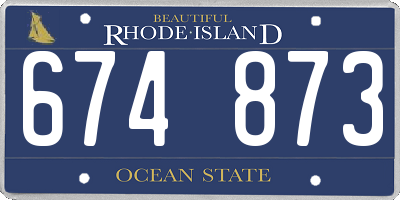 RI license plate 674873