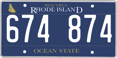 RI license plate 674874