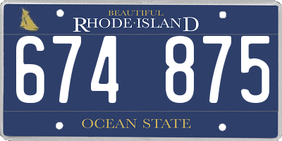 RI license plate 674875