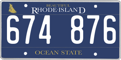 RI license plate 674876