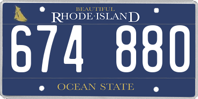 RI license plate 674880