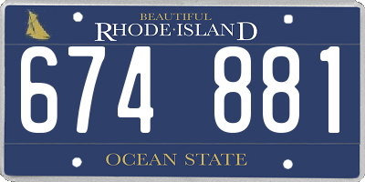 RI license plate 674881