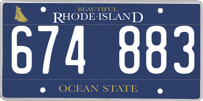 RI license plate 674883