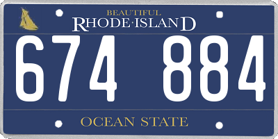 RI license plate 674884