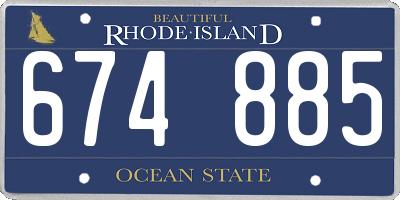 RI license plate 674885