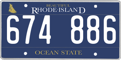 RI license plate 674886