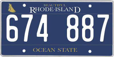 RI license plate 674887