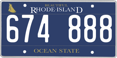 RI license plate 674888