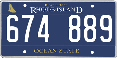 RI license plate 674889