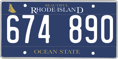 RI license plate 674890